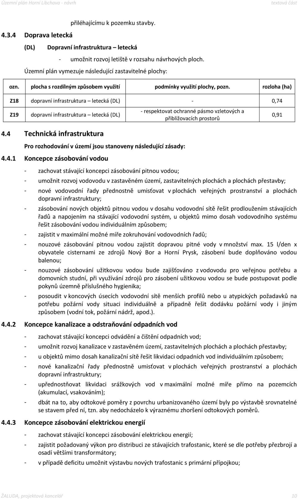 rozloha (ha) Z18 dopravní infrastruktura letecká (DL) - 0,74 