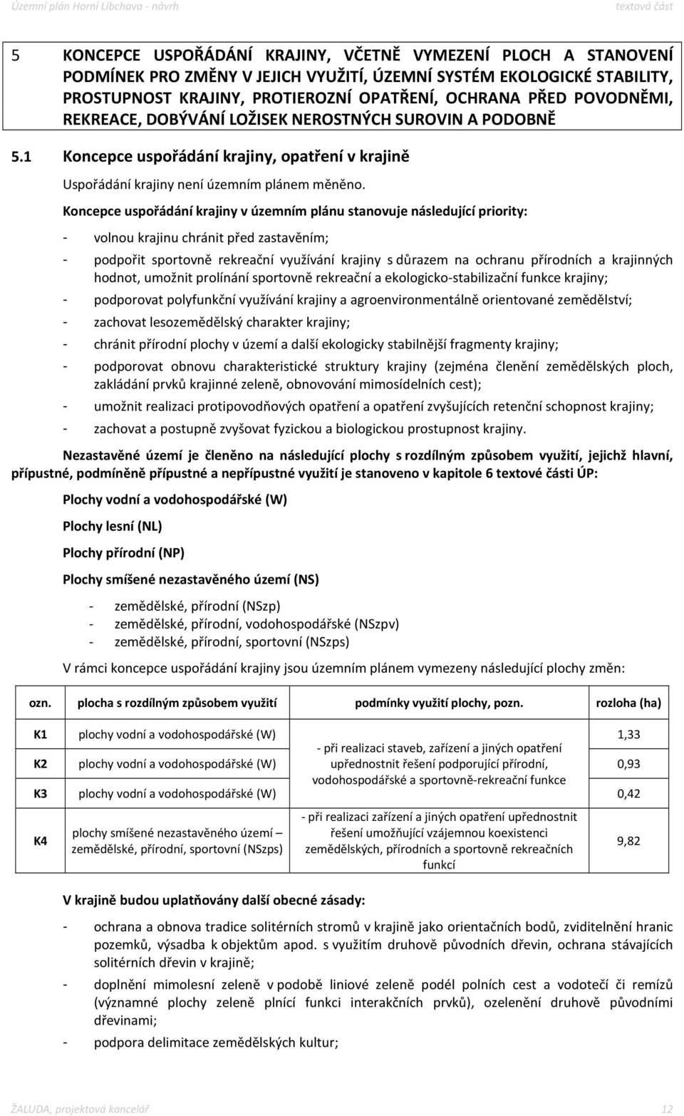 Koncepce uspořádání krajiny v územním plánu stanovuje následující priority: - volnou krajinu chránit před zastavěním; - podpořit sportovně rekreační využívání krajiny s důrazem na ochranu přírodních