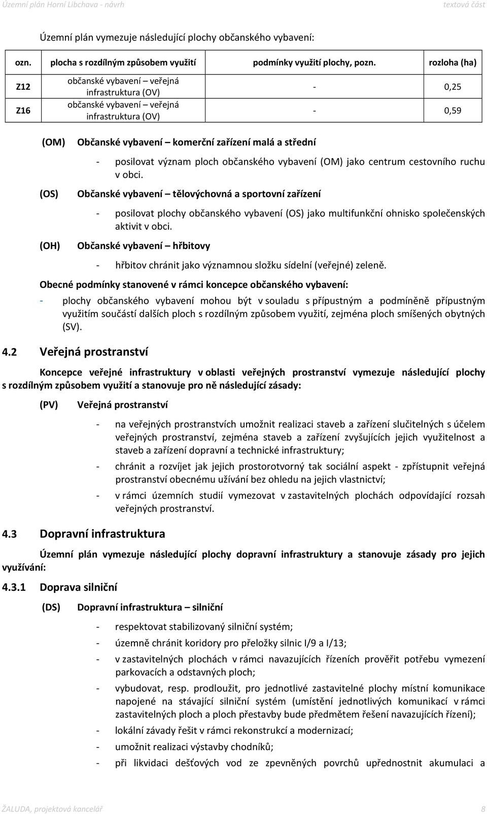 význam ploch občanského vybavení (OM) jako centrum cestovního ruchu v obci.