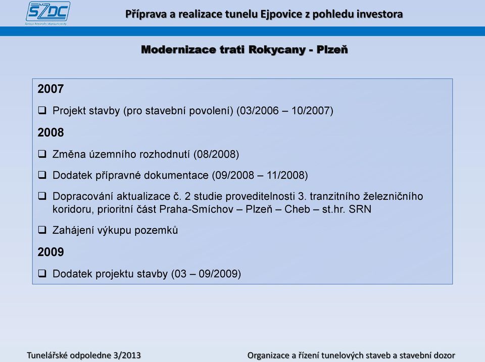 aktualizace č. 2 studie proveditelnosti 3.