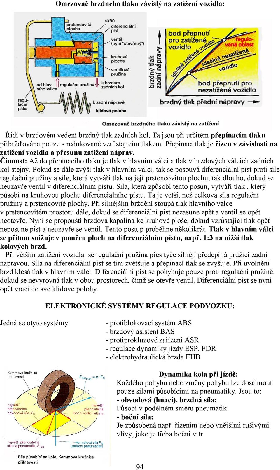 Pokud se dále zvýší tlak v hlavním válci, tak se posouvá diferenciální píst proti síle regulační pružiny a síle, která vytváří tlak na její prstencovitou plochu, tak dlouho, dokud se neuzavře ventil