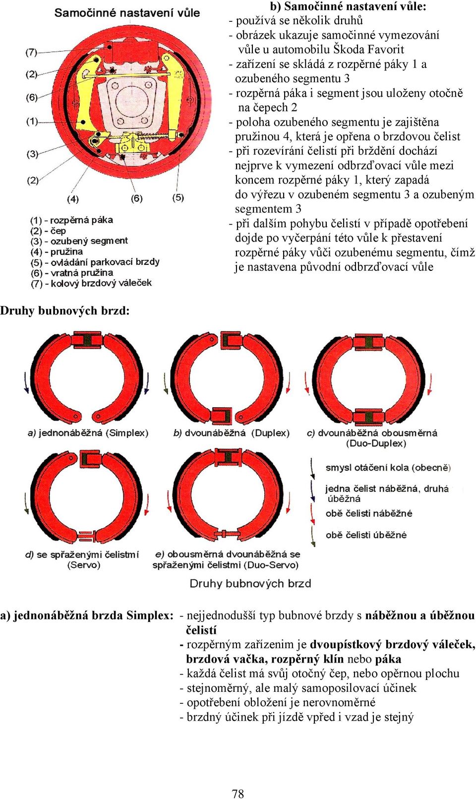 odbrzďovací vůle mezi koncem rozpěrné páky 1, který zapadá do výřezu v ozubeném segmentu 3 a ozubeným segmentem 3 - při dalším pohybu čelistí v případě opotřebení dojde po vyčerpání této vůle k