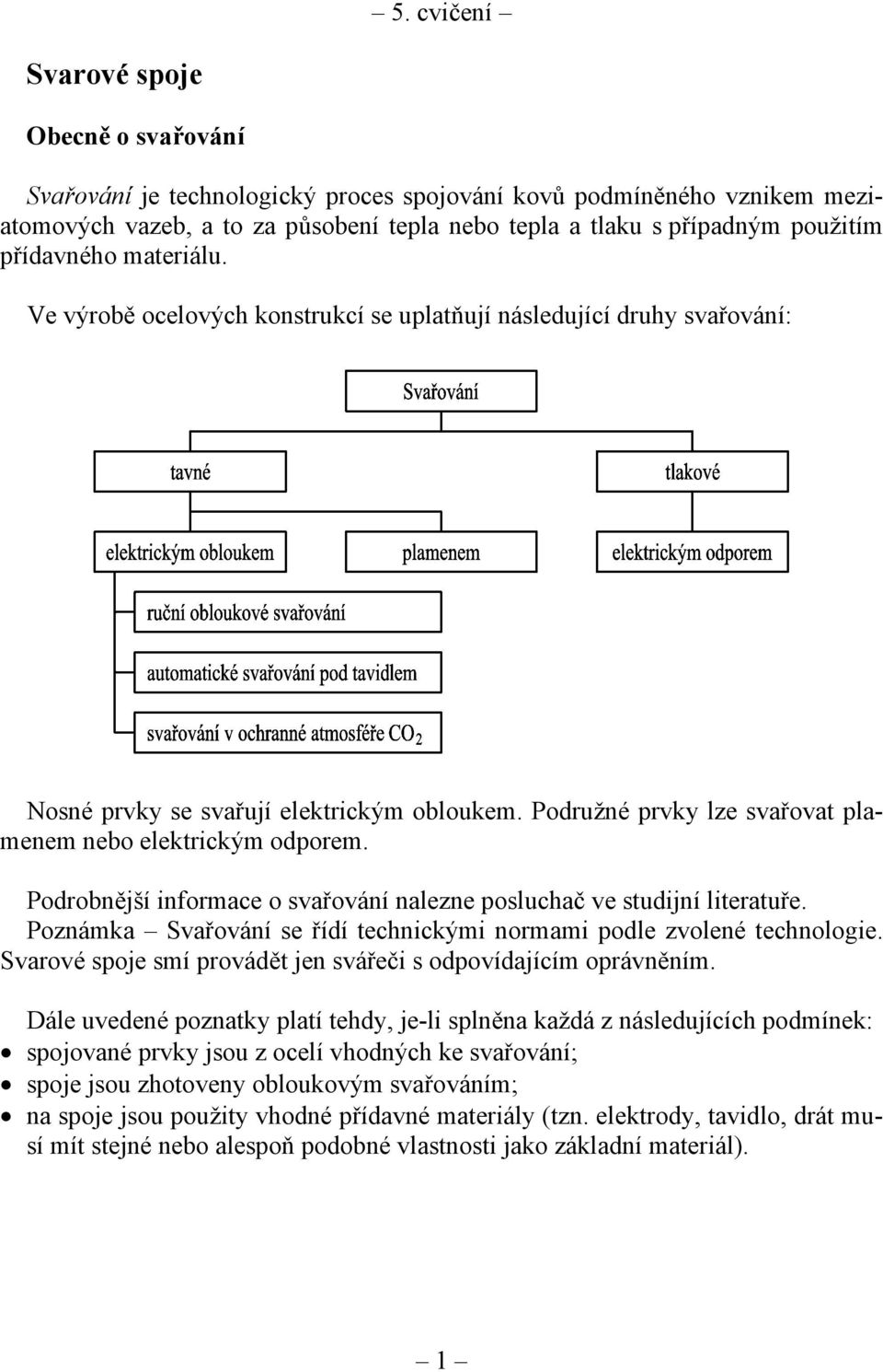 Podružné prvky lze svařovat plamenem nebo elektrickým odporem. Podrobnější informace o svařování nalezne posluchač ve studijní literatuře.