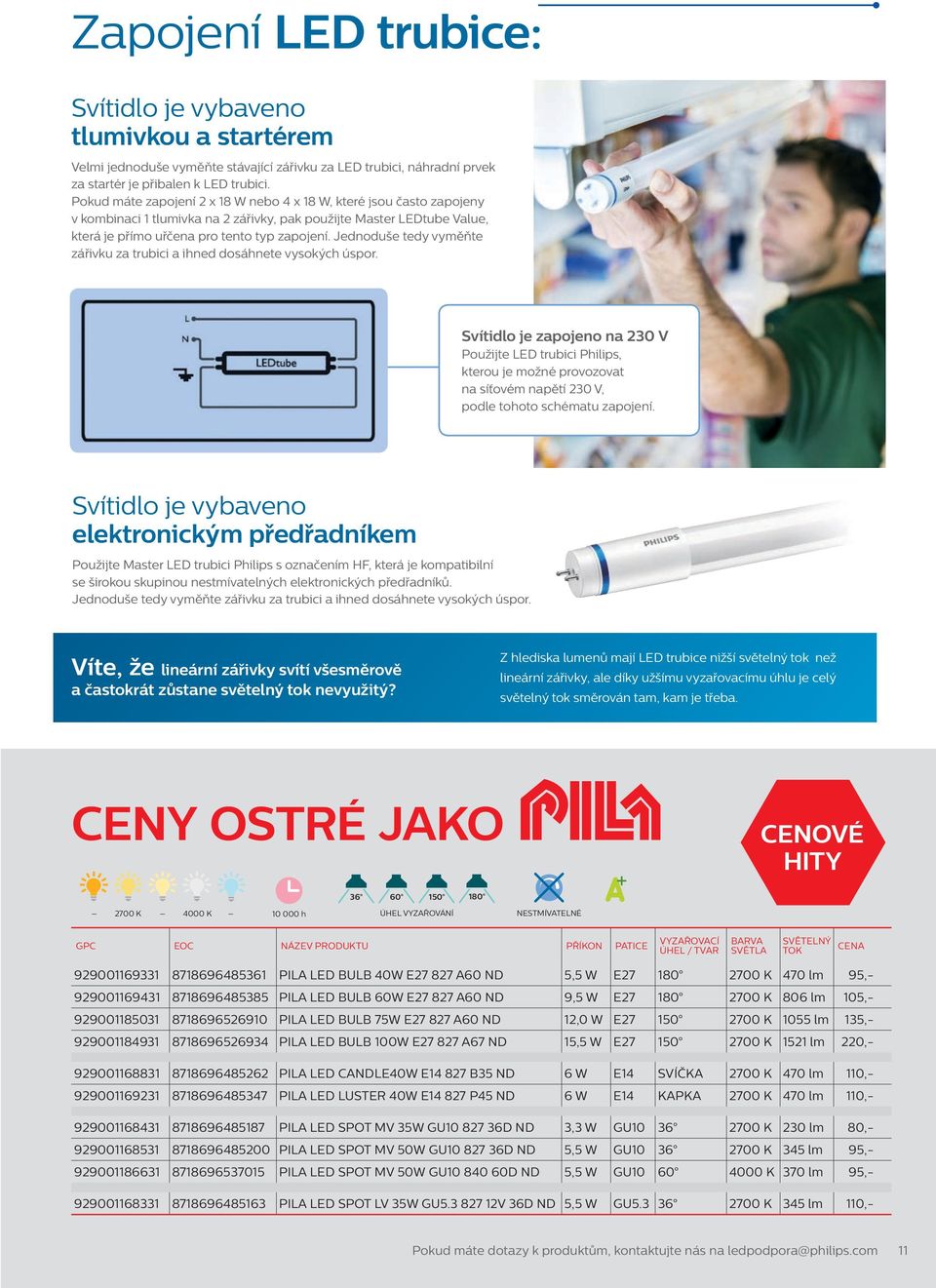 Jednoduše tedy vyměňte zářivku za trubici a ihned dosáhnete vysokých úspor.