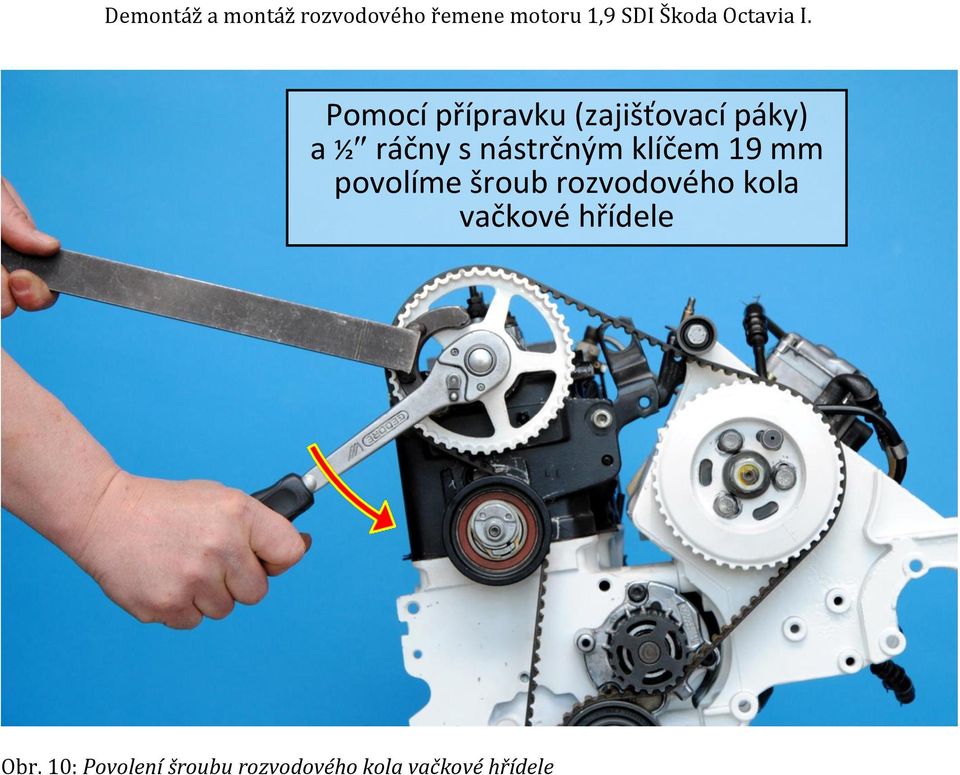 Demontáž a montáž rozvodového řemene motoru. 1,9 SDI Škoda Octavia I. - PDF  Free Download