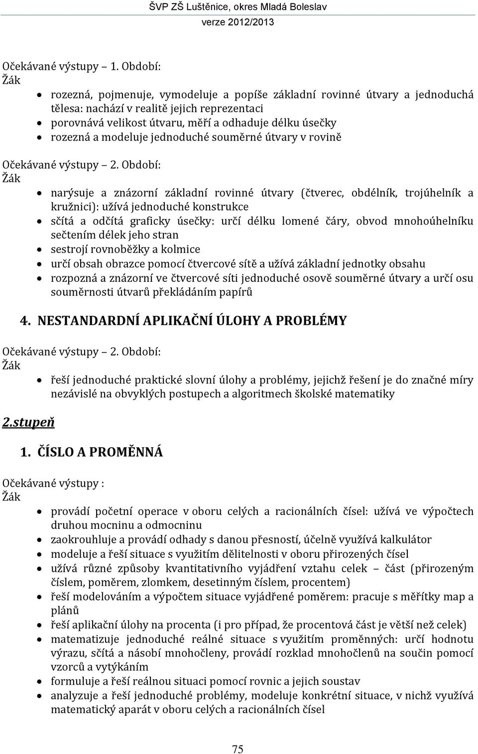 a modeluje jednoduché souměrné útvary v rovině Očekávané výstupy 2.