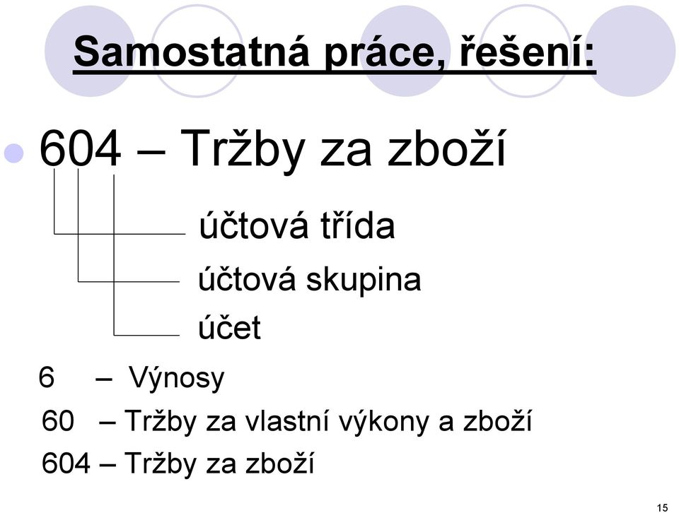 skupina účet 6 Výnosy 60 Tržby za