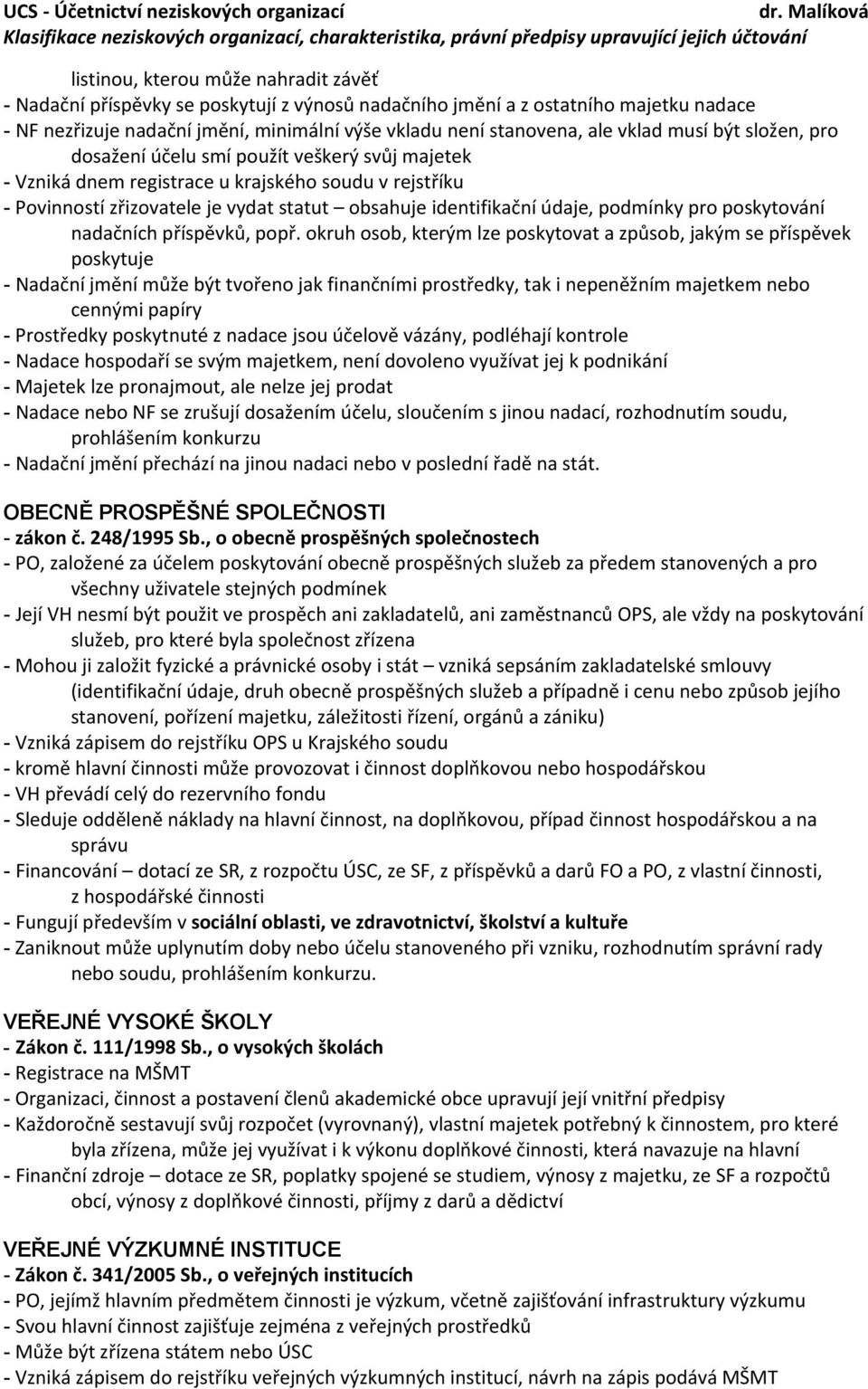 podmínky pro poskytování nadačních příspěvků, popř.