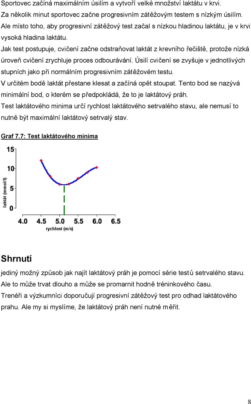 Jak test postupuje, cvičení začne odstraňovat laktát z krevního řečiště, protože nízká úroveň cvičení zrychluje proces odbourávání.
