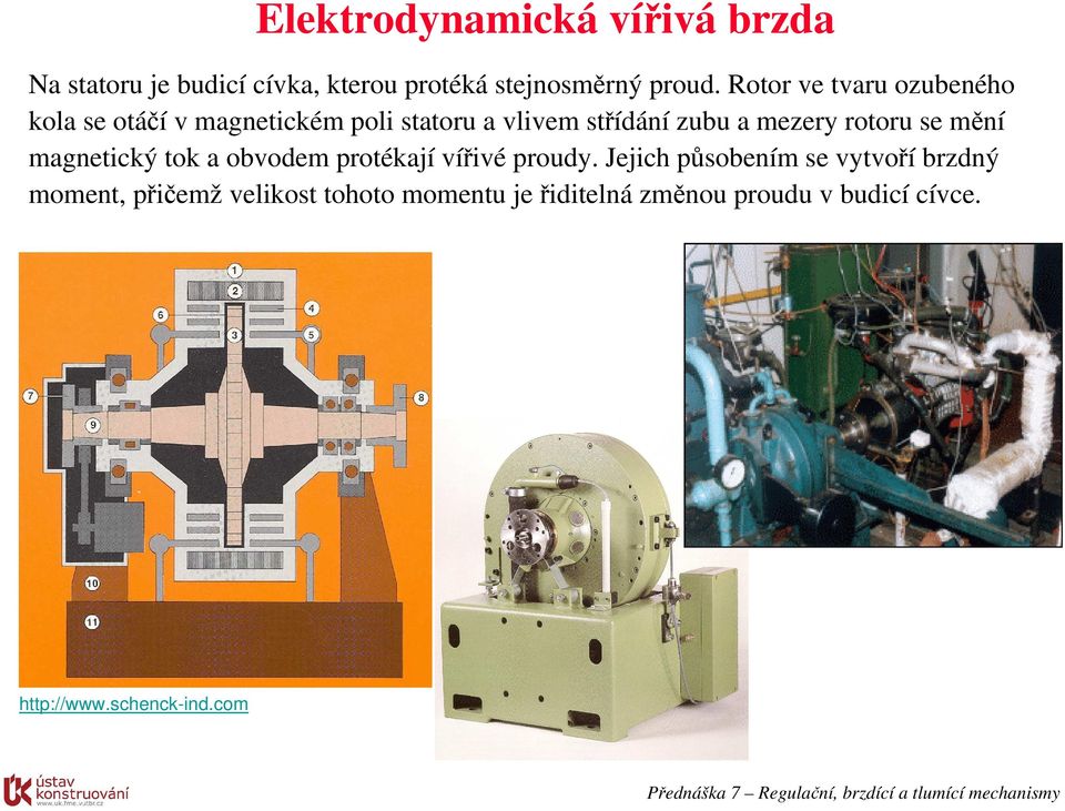 rotoru se mění magnetický tok a obvodem protékají vířivé proudy.