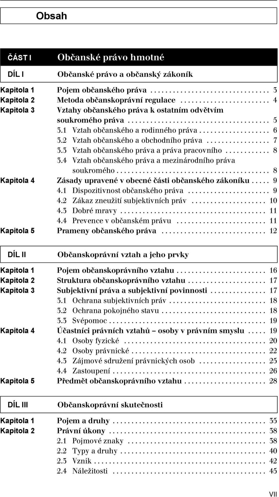 2 Vztah občanského a obchodního práva................. 7 3.3 Vztah občanského práva a práva pracovního............ 8 3.4 Vztah občanského práva a mezinárodního práva soukromého.