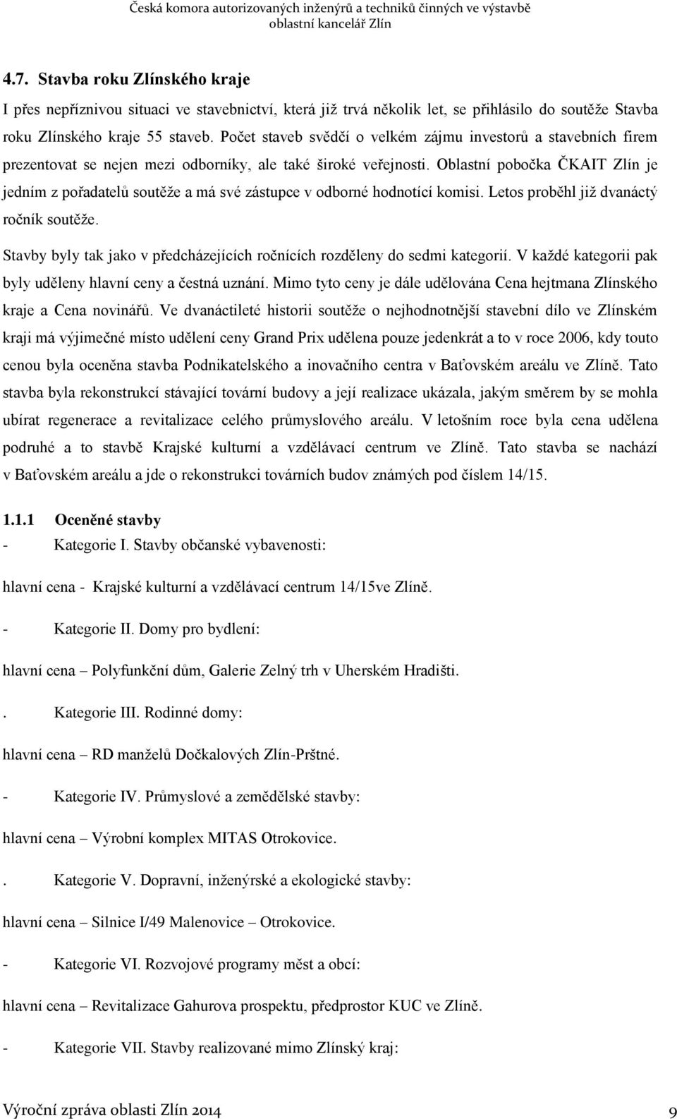 Oblastní pobočka ČKAIT Zlín je jedním z pořadatelů soutěže a má své zástupce v odborné hodnotící komisi. Letos proběhl již dvanáctý ročník soutěže.