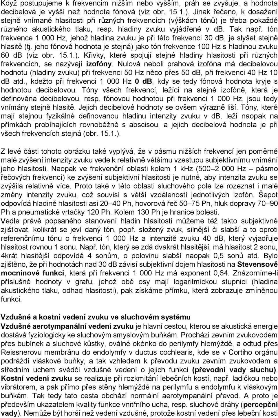 tón frekvence 1 000 Hz, jehož hladina zvuku je při této frekvenci 30 db, je slyšet stejně hlasitě (tj. jeho fónová hodnota je stejná) 