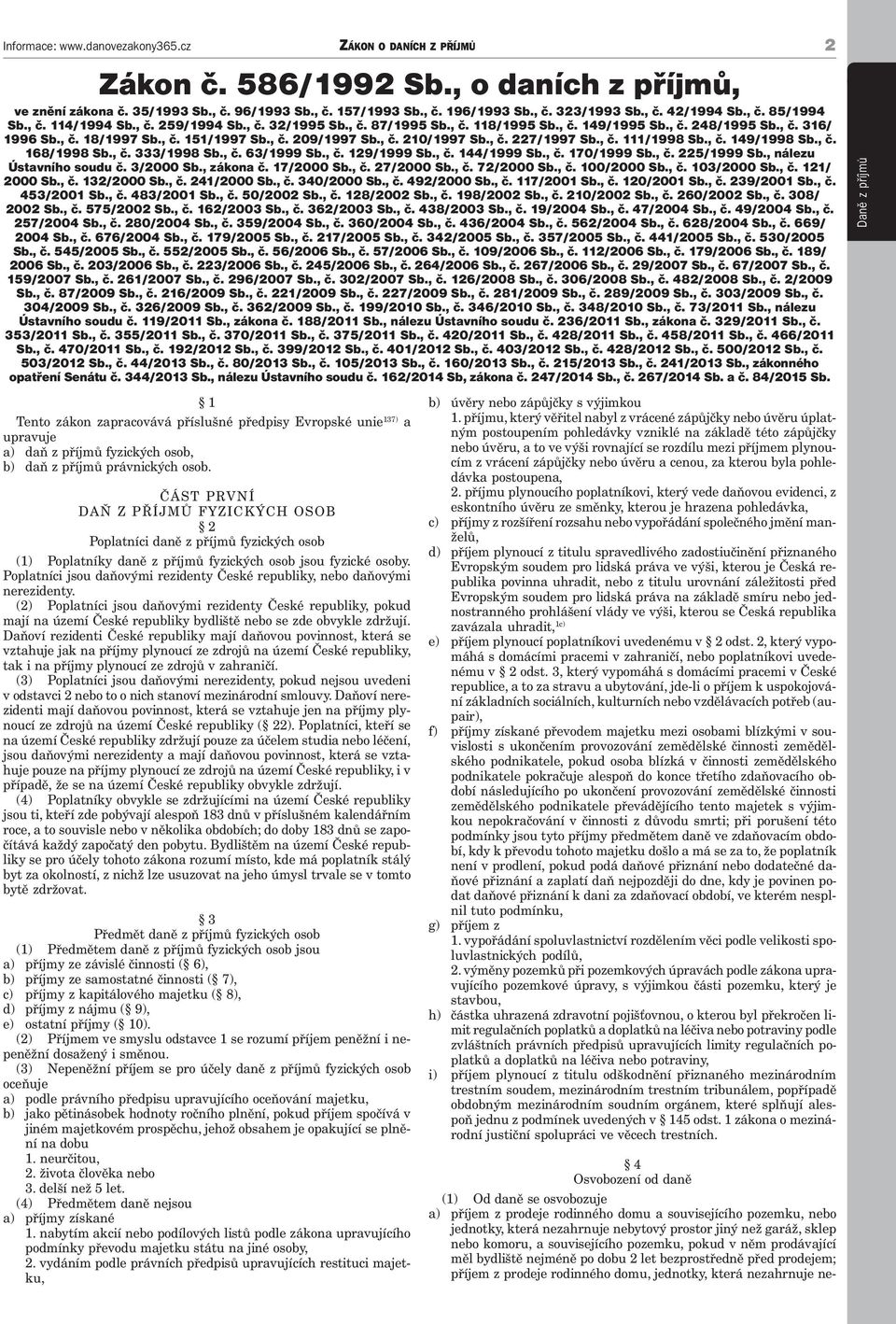 , č. 149/1998 Sb., č. 168/1998 Sb., č. 333/1998 Sb., č. 63/1999 Sb., č. 129/1999 Sb., č. 144/1999 Sb., č. 170/1999 Sb., č. 225/1999 Sb., nálezu Ústavního soudu č. 3/2000 Sb., zákona č. 17/2000 Sb., č. 27/2000 Sb.