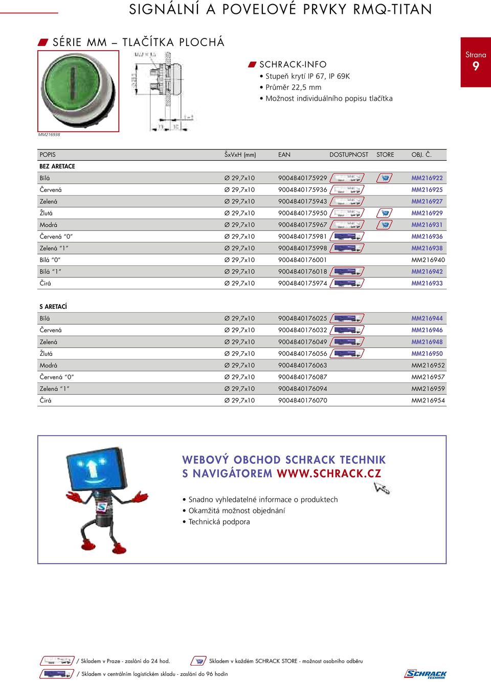 MM216938 Bílá 0 Ø 29,7x10 9004840176001 MM216940 Bílá 1 Ø 29,7x10 9004840176018 MM216942 Čirá Ø 29,7x10 9004840175974 MM216933 S ARETACÍ Bílá Ø 29,7x10 9004840176025 MM216944 Červená Ø 29,7x10