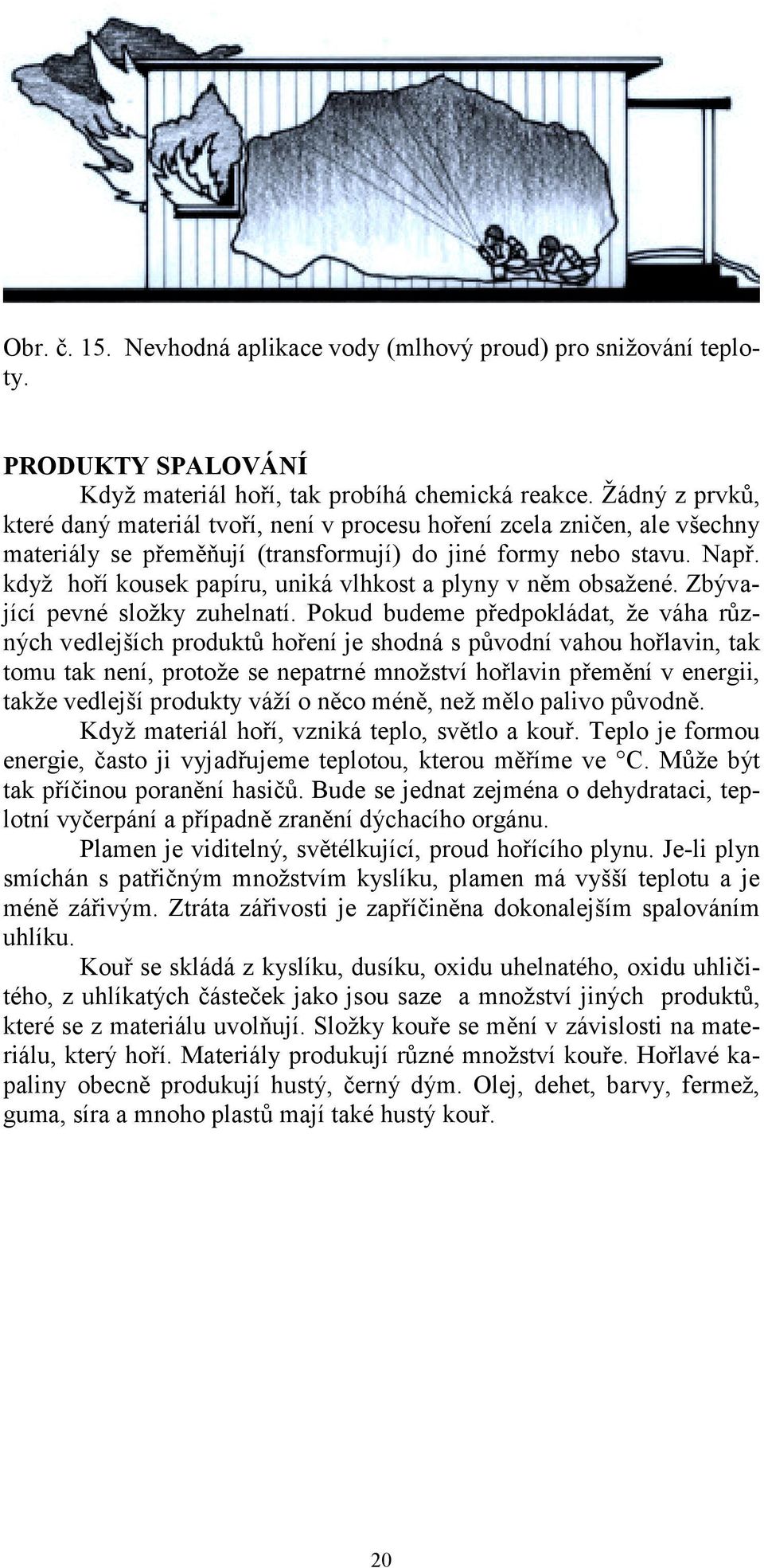 když hoří kousek papíru, uniká vlhkost a plyny v něm obsažené. Zbývající pevné složky zuhelnatí.