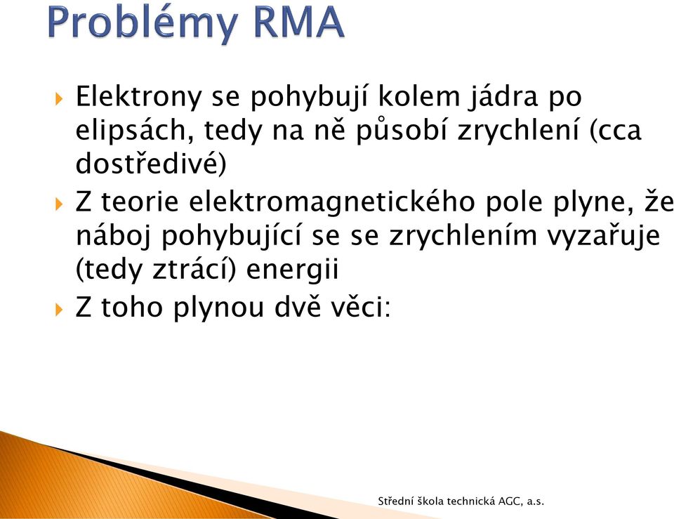 elektromagnetického pole plyne, že náboj pohybující se