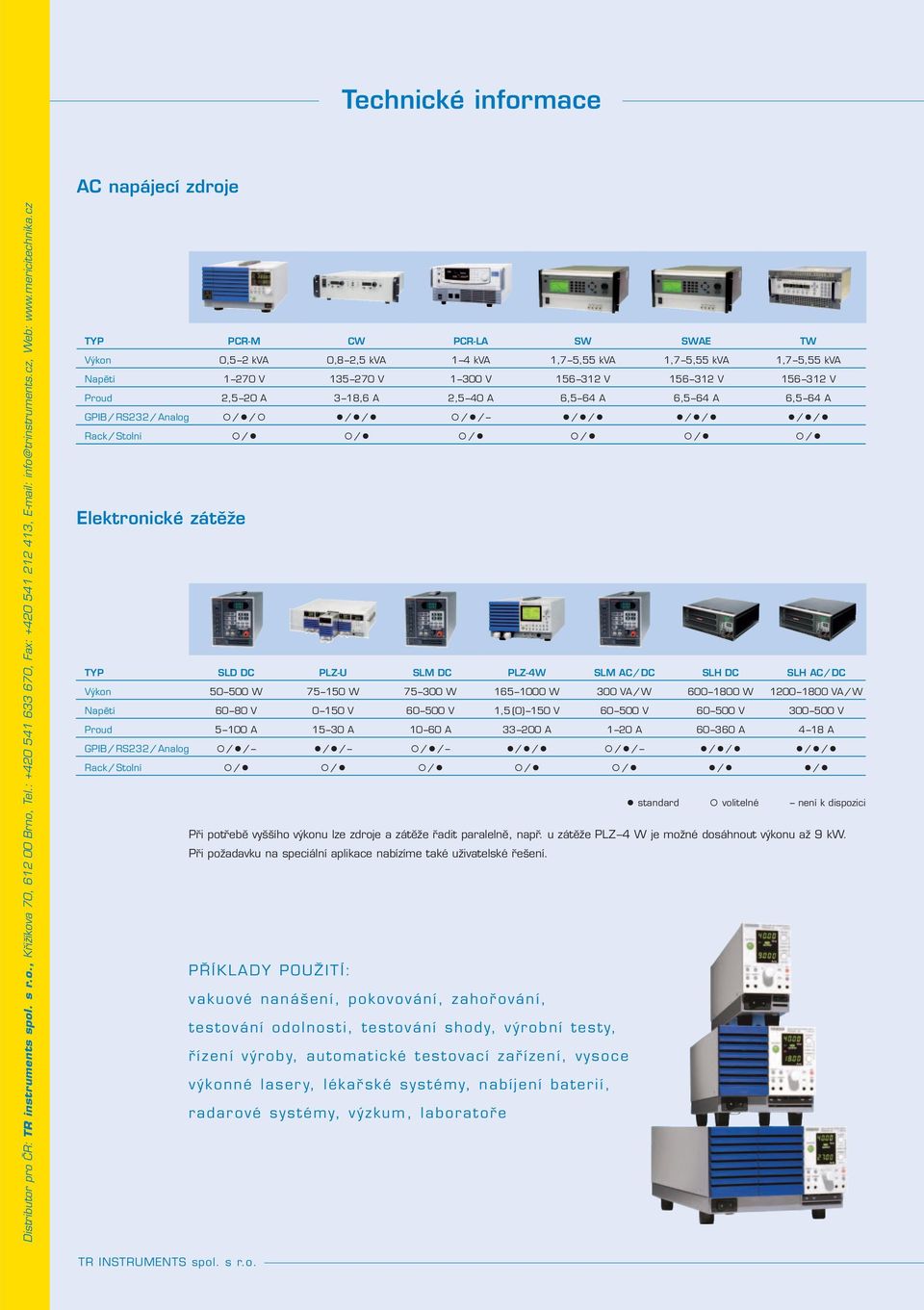cz TYP PCR-M CW PCR-LA SW SWAE TW Výkon 0,5 2 kva 0,8 2,5 kva 1 4 kva 1,7 5,55 kva 1,7 5,55 kva 1,7 5,55 kva Napětí 1 270 V 135 270 V 1 300 V 156 312 V 156 312 V 156 312 V Proud 2,5 20 A 3 18,6 A 2,5