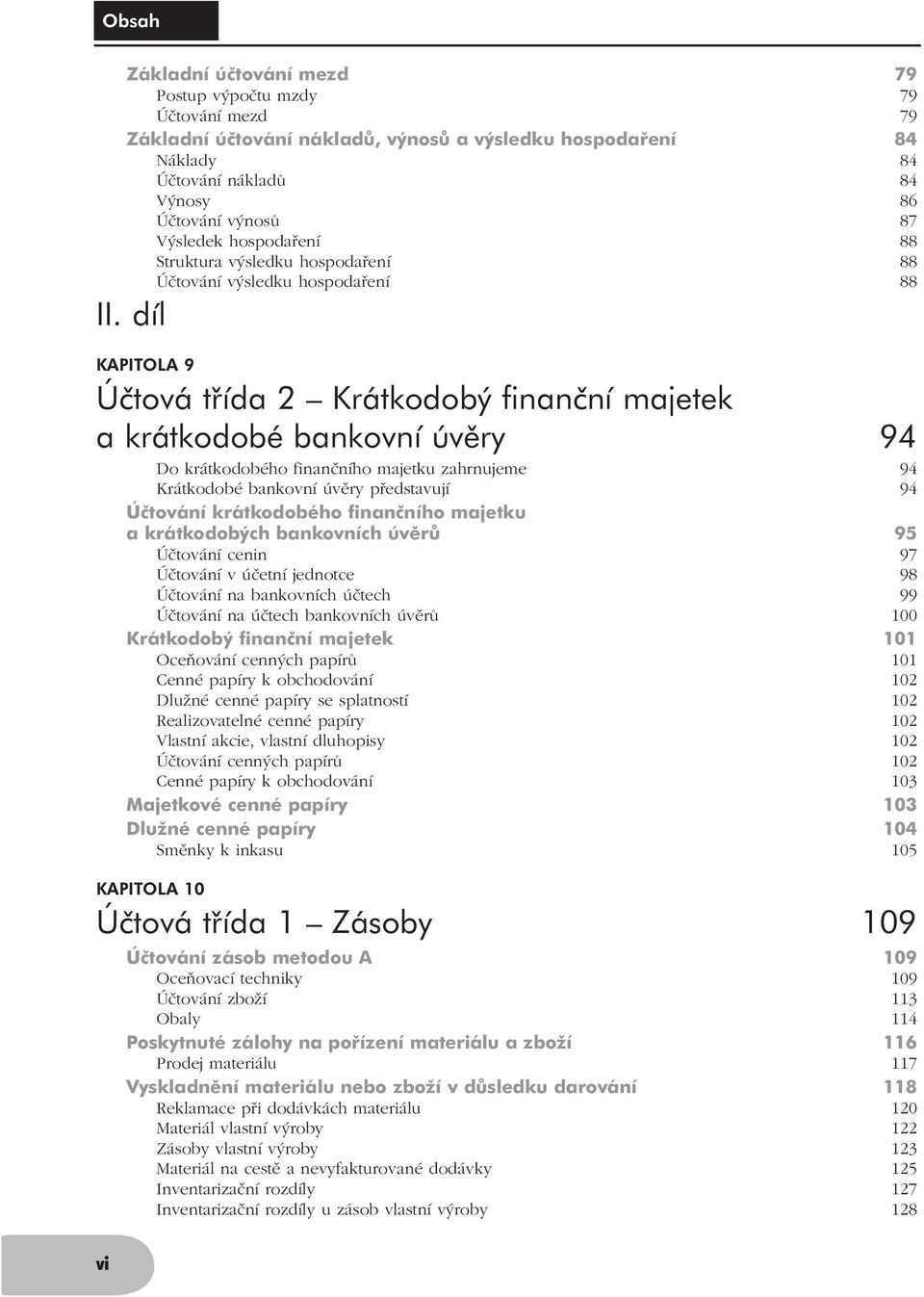 díl KAPITOLA 9 Účtová třída 2 Krátkodobý finanční majetek a krátkodobé bankovní úvěry 94 Do krátkodobého finančního majetku zahrnujeme 94 Krátkodobé bankovní úvěry představují 94 Účtování