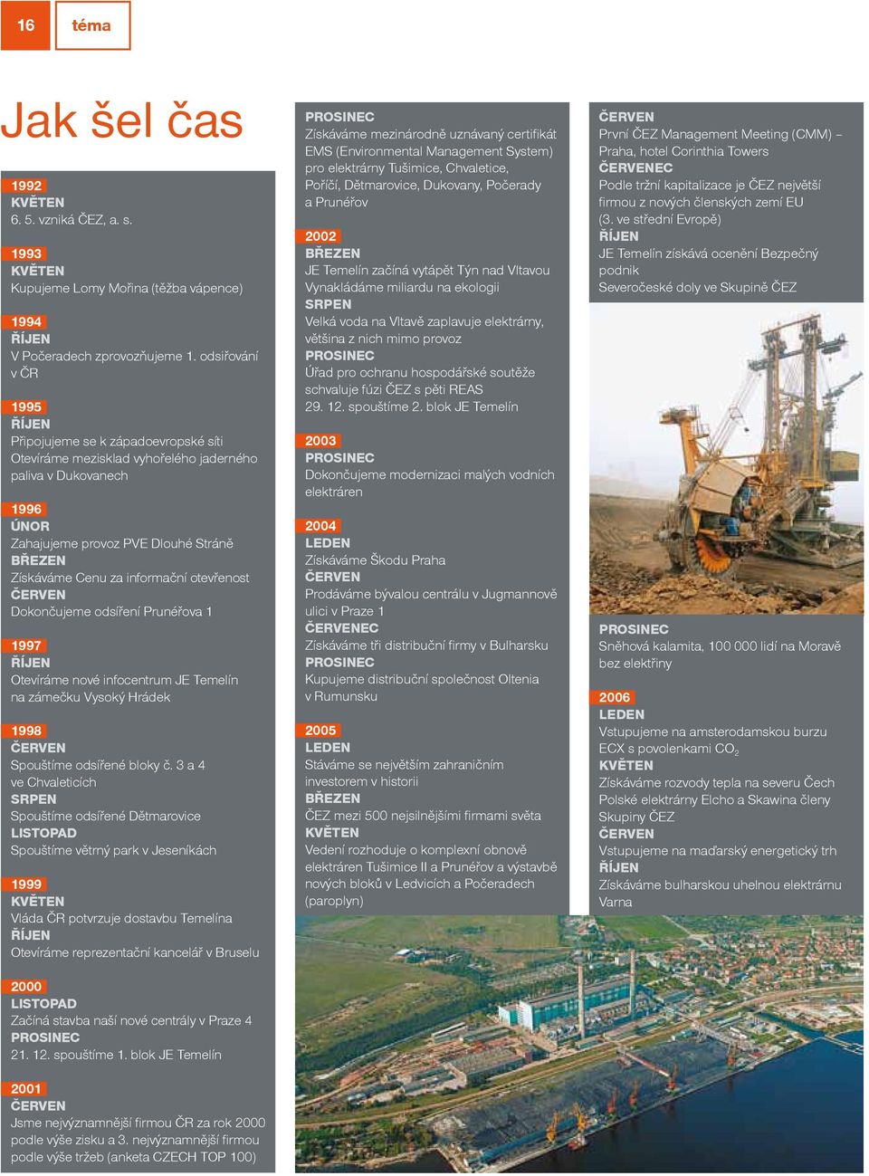 informační otevřenost ČERVEN Dokončujeme odsíření Prunéřova 1 1997 ŘÍJEN Otevíráme nové infocentrum JE Temelín na zámečku Vysoký Hrádek 1998 ČERVEN Spouštíme odsířené bloky č.