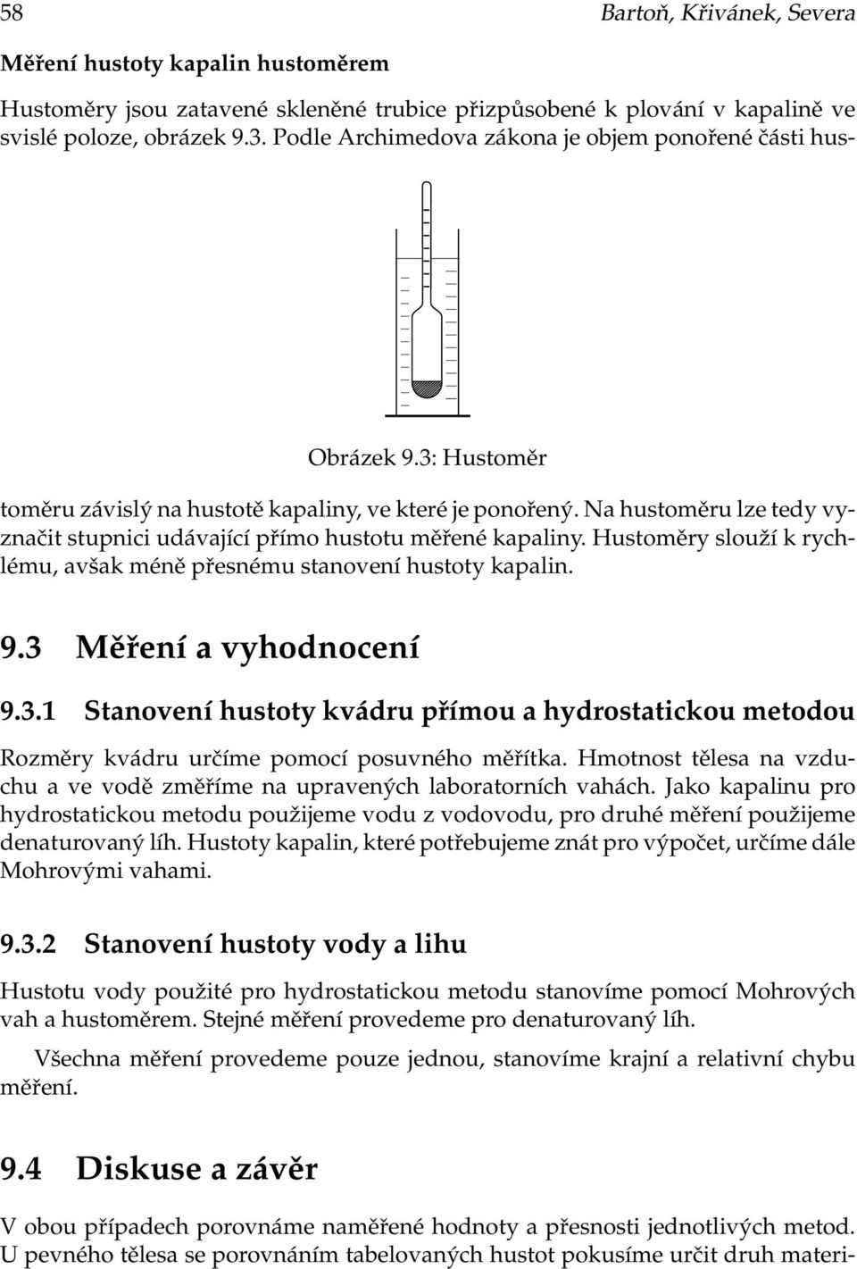 Stanovení hustoty pevných a kapalných látek - PDF Stažení zdarma