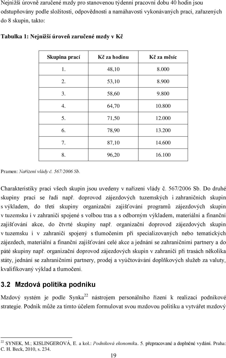 100 Pramen: Nařízení vlády č. 567/2006 Sb. Charakteristiky prací všech skupin jsou uvedeny v nařízení vlády č. 567/2006 Sb. Do druhé skupiny prací se řadí např.
