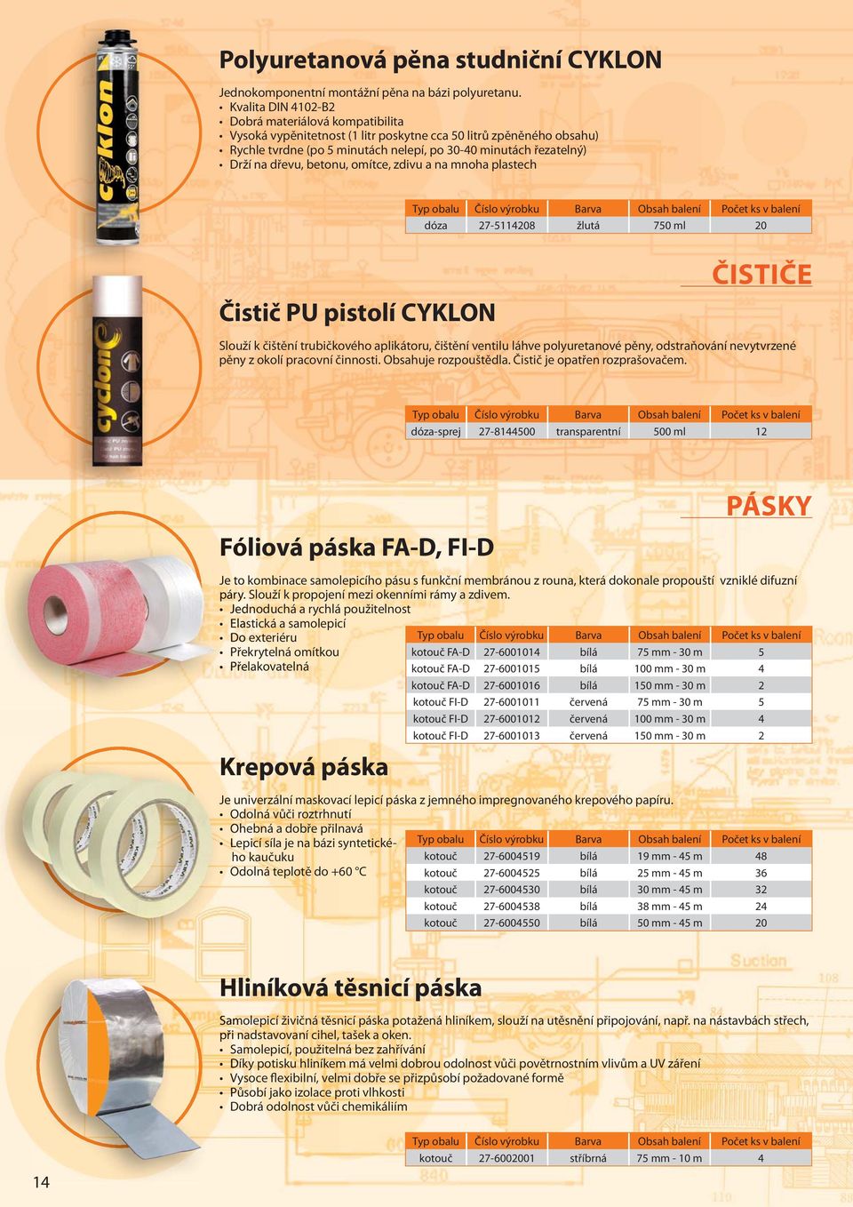 dřevu, betonu, omítce, zdivu a na mnoha plastech Čistič PU pistolí CYKLON dóza 27-5114208 žlutá 750 ml 20 ČISTIČE Slouží k čištění trubičkového aplikátoru, čištění ventilu láhve polyuretanové pěny,