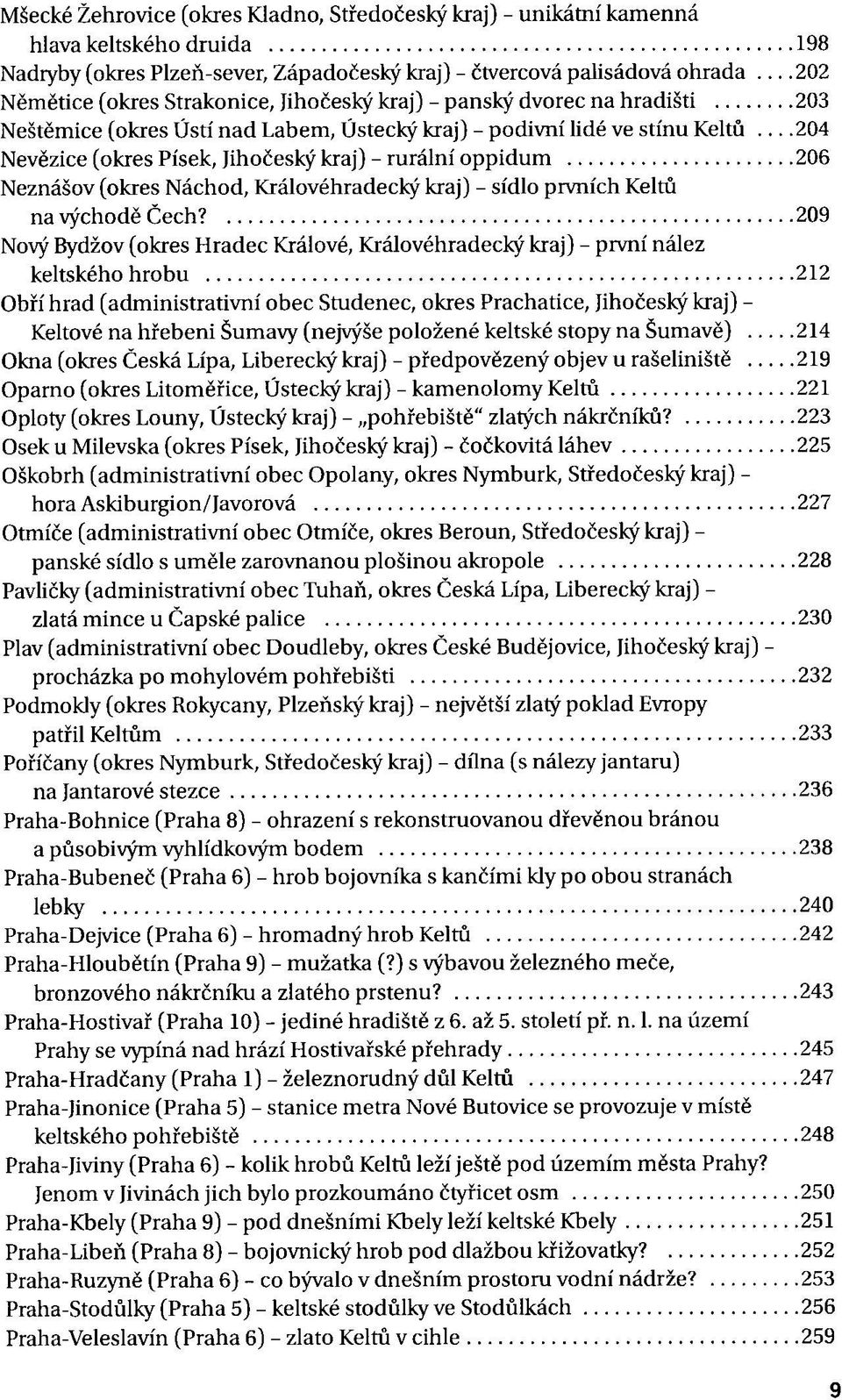 ...204 Nevězíce (okres Písek, Jihočeský kraj) - rurální oppidum 206 Neznášov (okres Náchod, Královéhradecký kraj) - sídlo prvních Keltů na východě Čech?