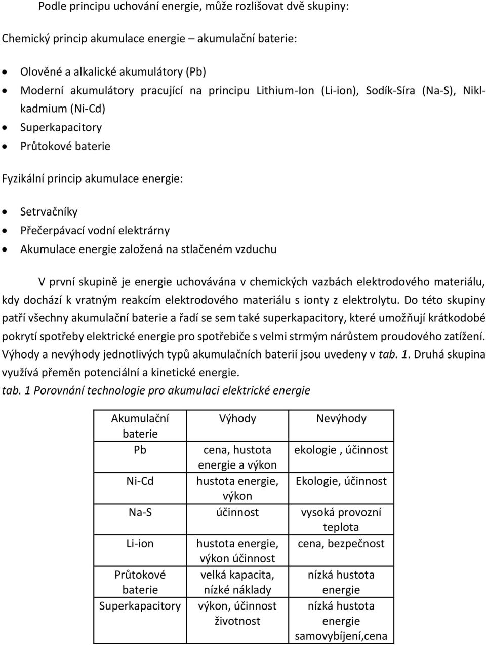 založená na stlačeném vzduchu V první skupině je energie uchovávána v chemických vazbách elektrodového materiálu, kdy dochází k vratným reakcím elektrodového materiálu s ionty z elektrolytu.