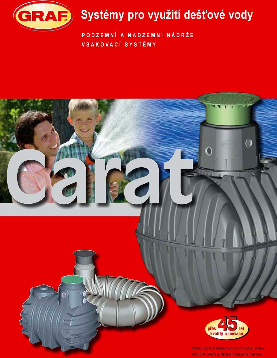 inovace Mnoho nádrží na dešťovou vodu firmy GRAF