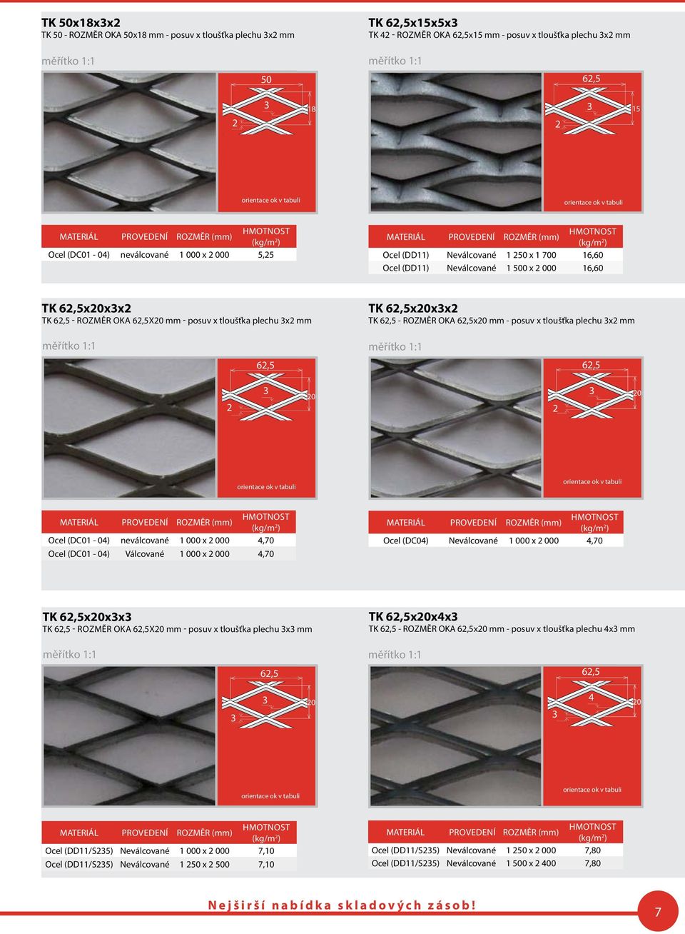 posuv x tloušťka plechu x mm 6,5 6,5 0 0 Ocel (DC01-04) neválcované 1 000 x 000 4,70 Ocel (DC01-04) Válcované 1 000 x 000 4,70 Ocel (DC04) Neválcované 1 000 x 000 4,70 TK 6,5x0xx TK 6,5 - ROZMěR OKA