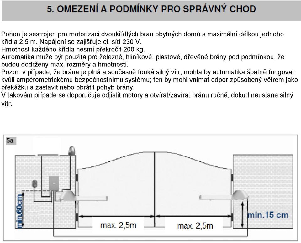 rozměry a hmotnosti.