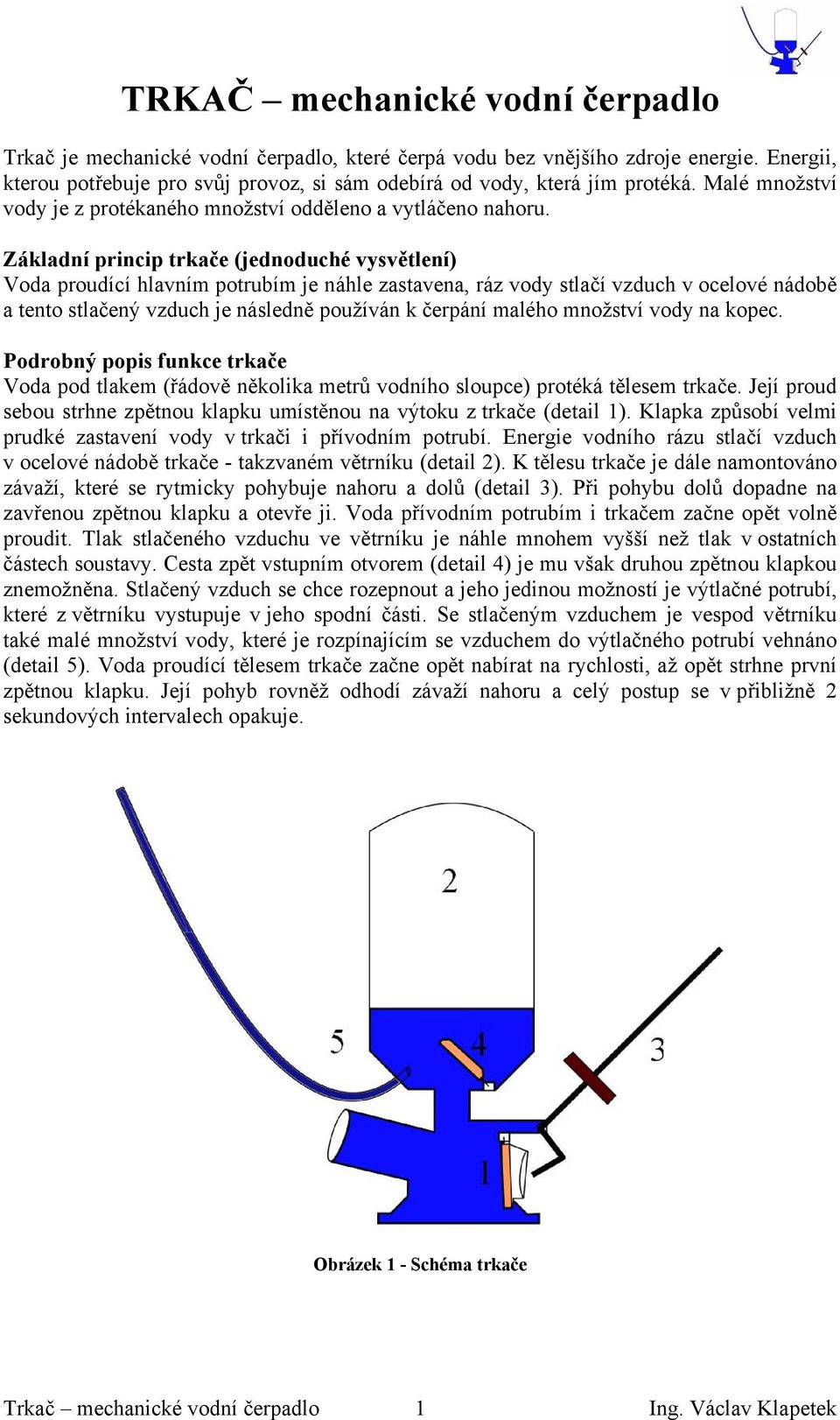 TRKAČ mechanické vodní čerpadlo - PDF Free Download