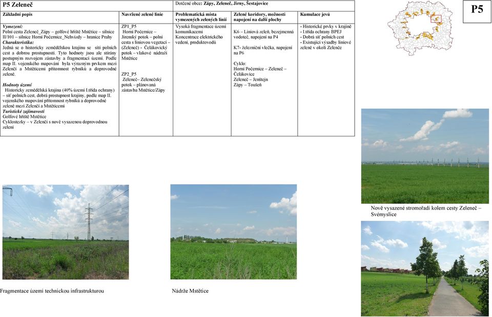 vojenského mapování byla výrazným prvkem mezi Zelenčí a Mstěticemi přítomnost rybníků a doprovodné zeleně. Historicky zemědělská krajina (40% území I.