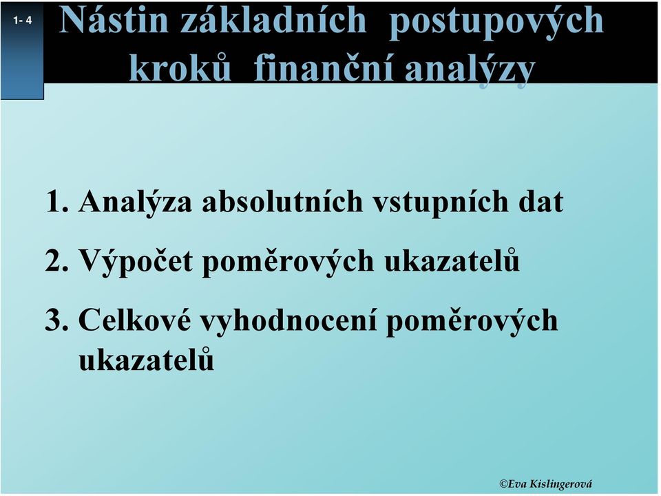 Analýza absolutních vstupních dat 2.