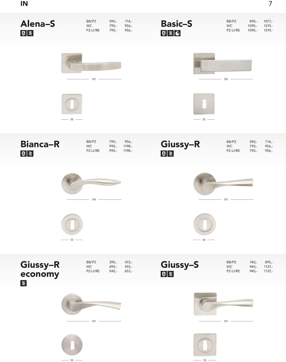 Giussy R BB/PZ 590,- 714,- WC 790,- 956,- PZ-LI/RE 790,- 956,- 130 127 Giussy R economy BB/PZ 390,-