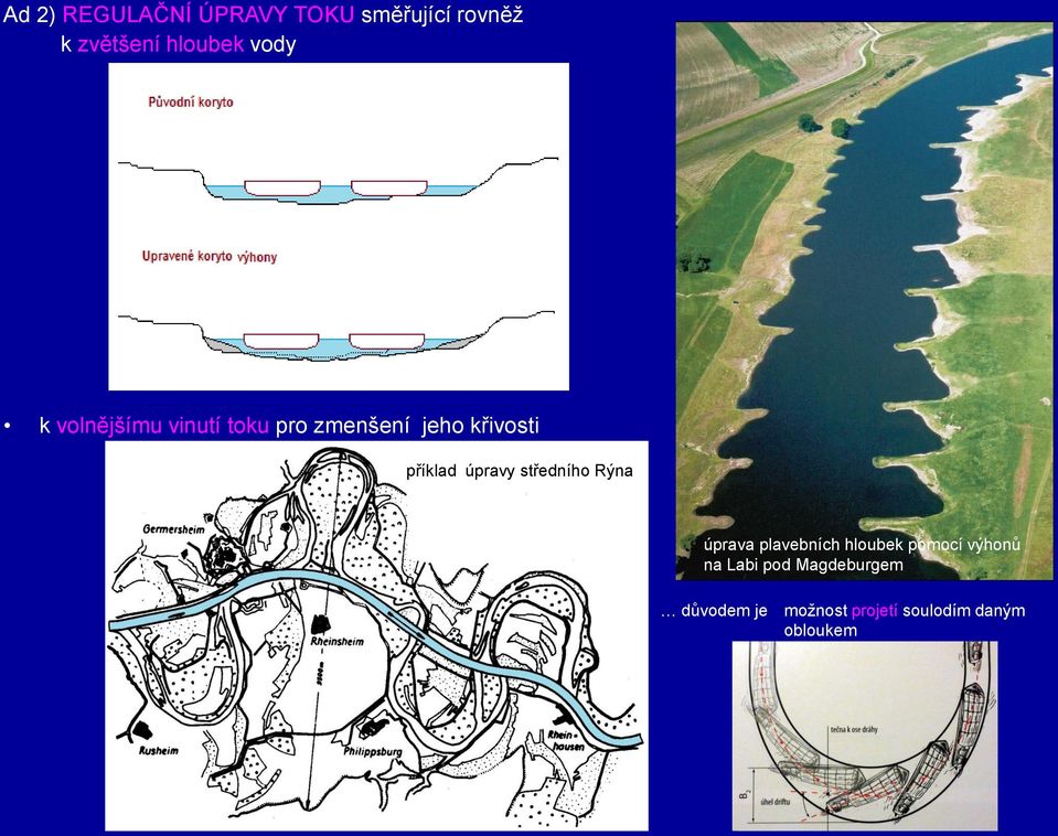 úpravy středního Rýna úprava plavebních hloubek pomocí výhonů na