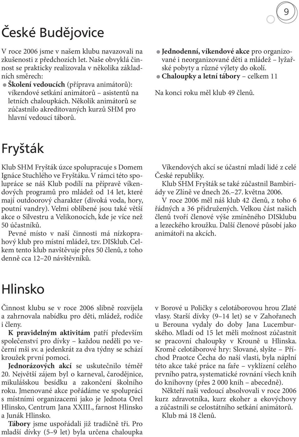Několik animátorů se zúčastnilo akreditovaných kurzů SHM pro hlavní vedoucí táborů.