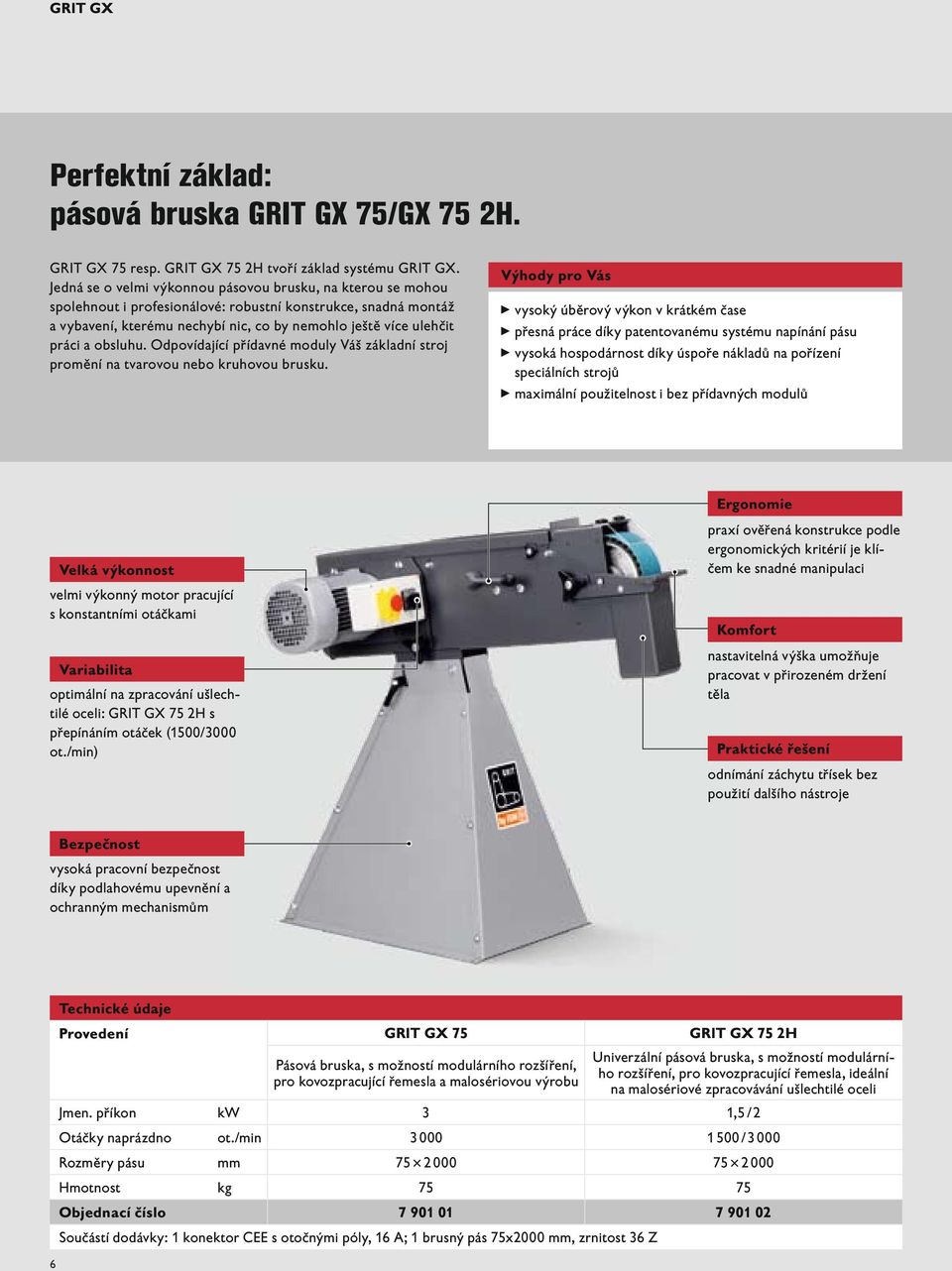 obsluhu. Odpovídající přídavné moduly Váš základní stroj promění na tvarovou nebo kruhovou brusku.