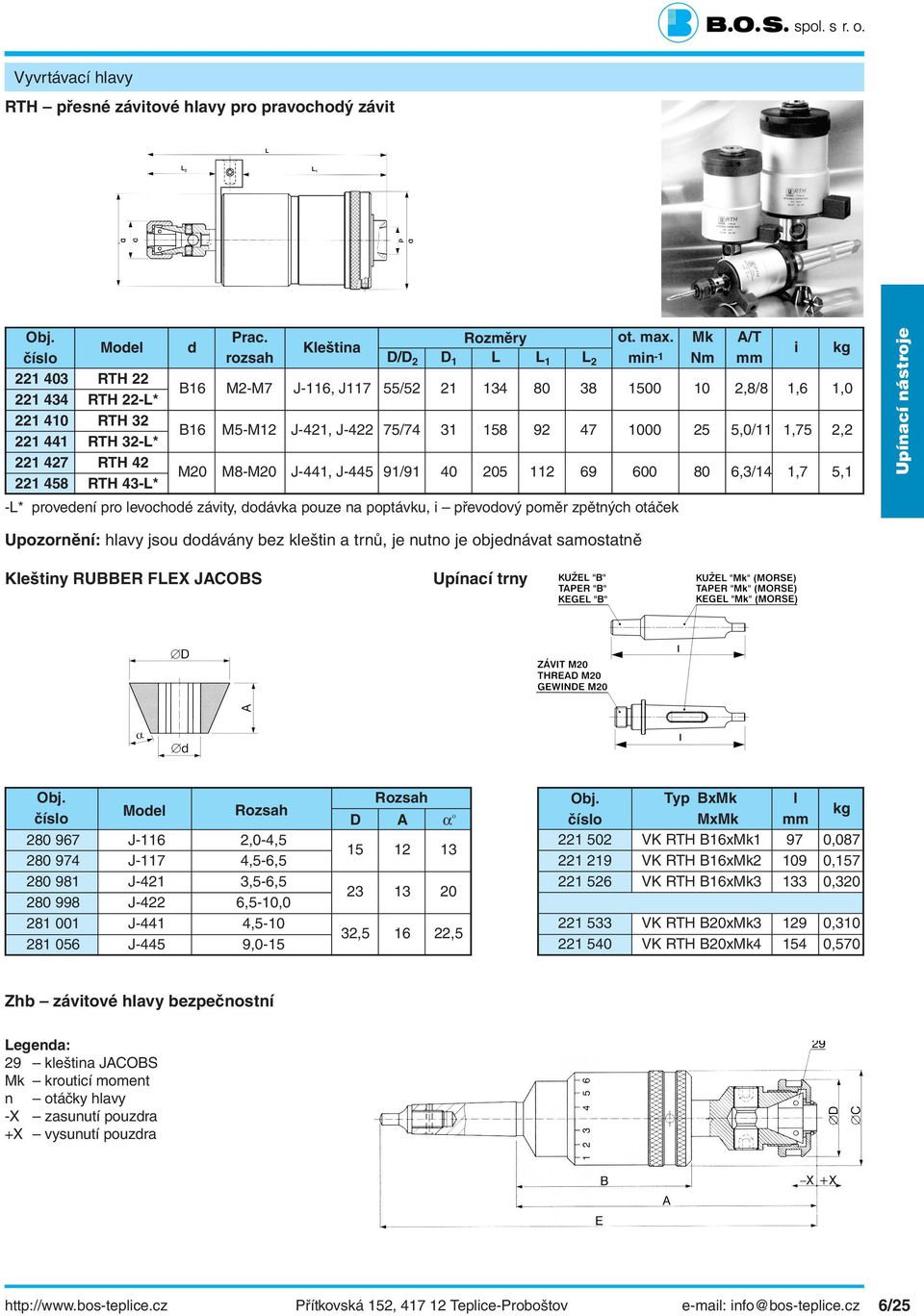 Mk A/T i kg D/D 2 D 1 L L 1 L 2 min -1 Nm mm B16 M2-M7 J-116, J117 55/52 21 134 80 38 1500 10 2,8/8 1,6 1,0 B16 M5-M12 J-421, J-422 75/74 31 158 92 47 1000 25 5,0/11 1,75 2,2 M20 M8-M20 J-441, J-445