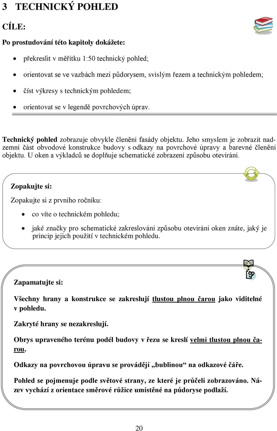 Jeho smyslem je zobrazit nadzemní část obvodové konstrukce budovy s odkazy na povrchové úpravy a barevné členění objektu. U oken a výkladců se doplňuje schematické zobrazení způsobu otevírání.