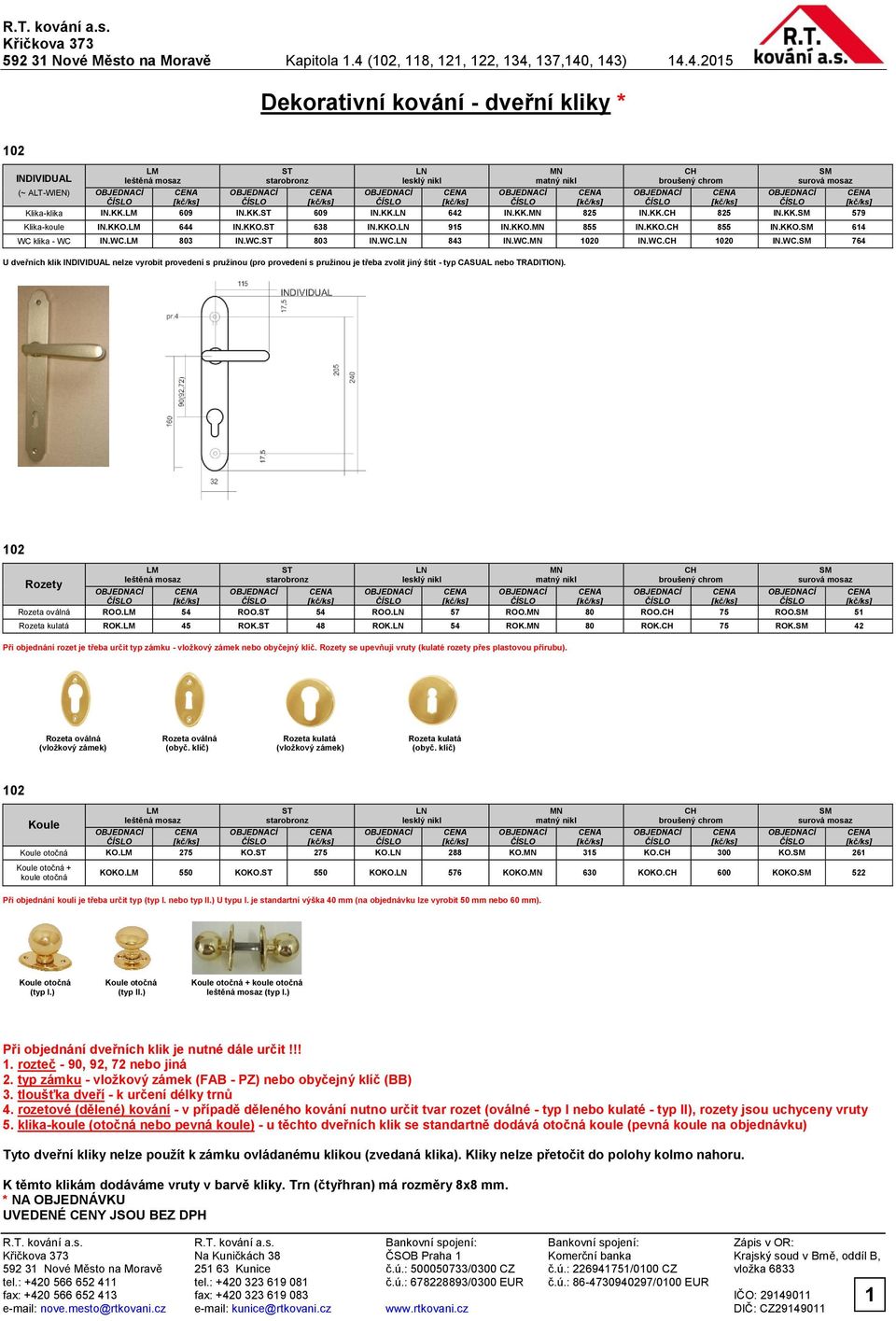Dekorativní kování kliky na zdvojená okna * - PDF Stažení zdarma
