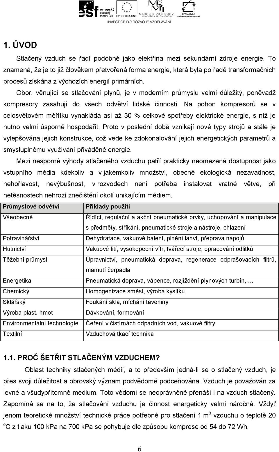 Obor, věnující se stlačování plynů, je v moderním průmyslu velmi důležitý, poněvadž kompresory zasahují do všech odvětví lidské činnosti.