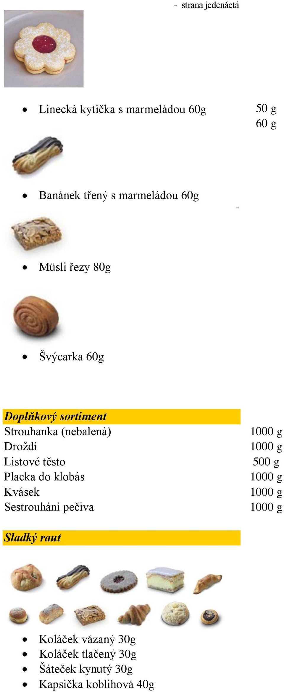 těsto Placka do klobás Kvásek Sestrouhání pečiva 1000 g 1000 g 500 g 1000 g 1000 g 1000 g