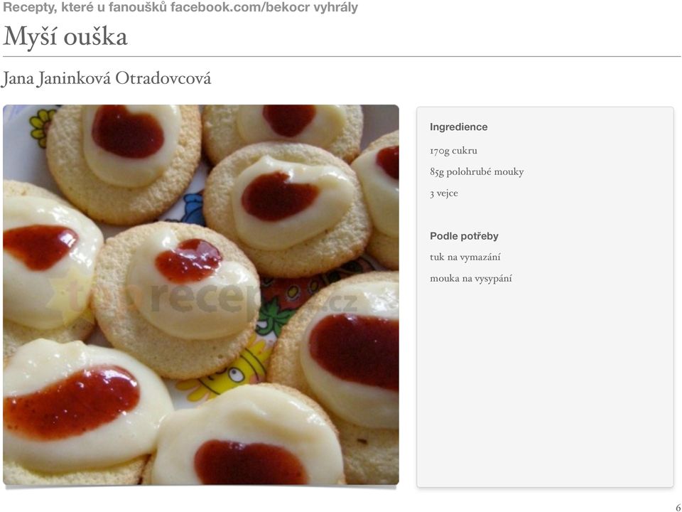 Otradovcová 170g cukru 85g polohrubé mouky 3