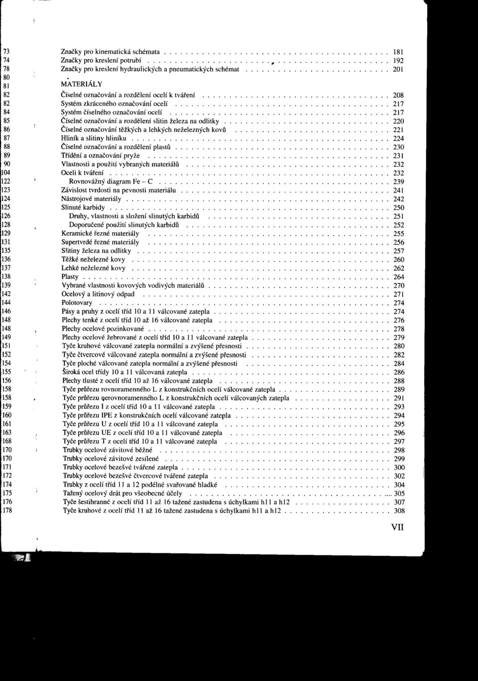 Systémzkrácenéhooznačováníocelí 217 Systémčíselnéhooznačováníocelí 217 Číselnéoznačovánía rozdéleníslitinželeza na odlitky 220 Číselnéoznačovánítéžkých a lehkých neželeznýchkovu 221 Hliníka