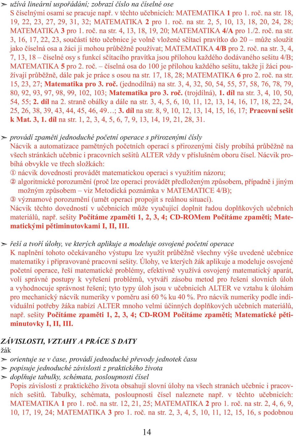roč. na str. 3, 4, 7, 13, 18 číselné osy s funkcí sčítacího pravítka jsou přílohou každého dodávaného sešitu 4/B; MATEMATIKA 5 pro 2. roč.