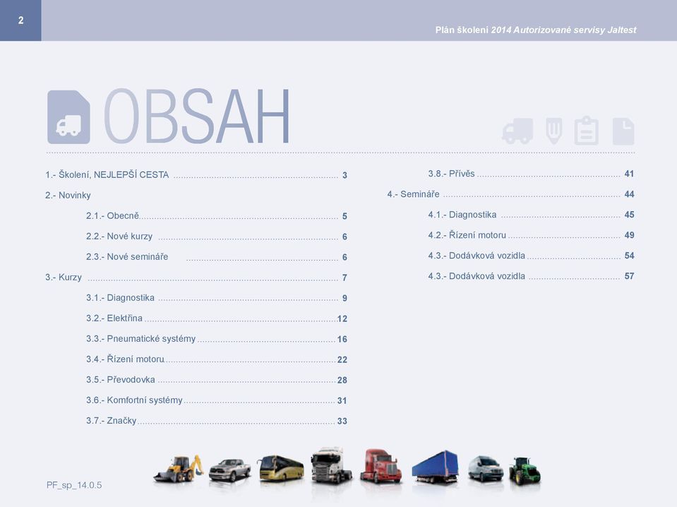 3.- Dodávková vozidla 54 3.- Kurzy 7 4.3.- Dodávková vozidla 57 3.1.- Diagnostika 9 3.2.- Elektřina 12 3.3.- Pneumatické systémy 16 3.