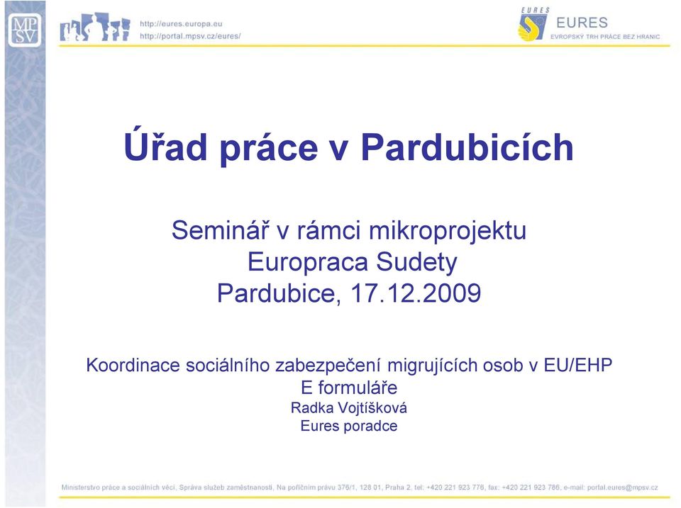 2009 Koordinace sociálního zabezpečení