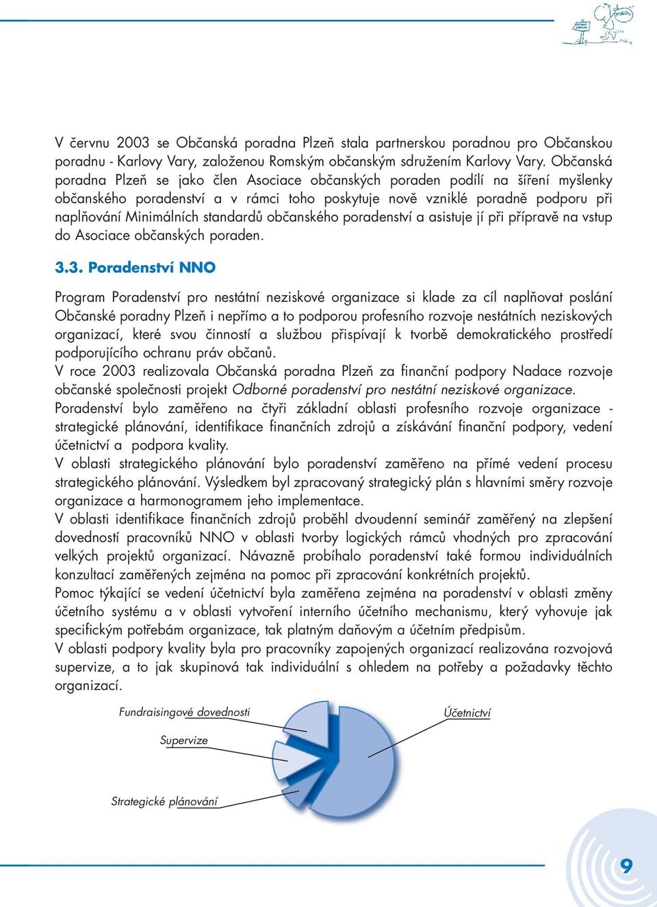 standardů občanského poradenství a asistuje jí při přípravě na vstup do Asociace občanských poraden. 3.